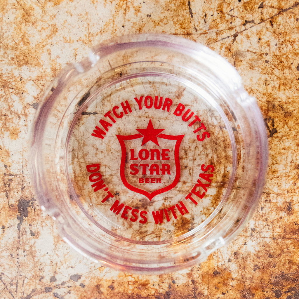 Watch Your Butts Glass Ashtray