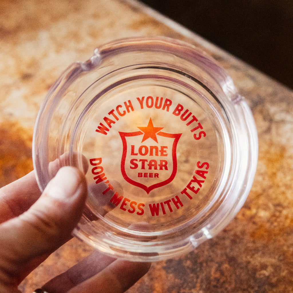Watch Your Butts Glass Ashtray