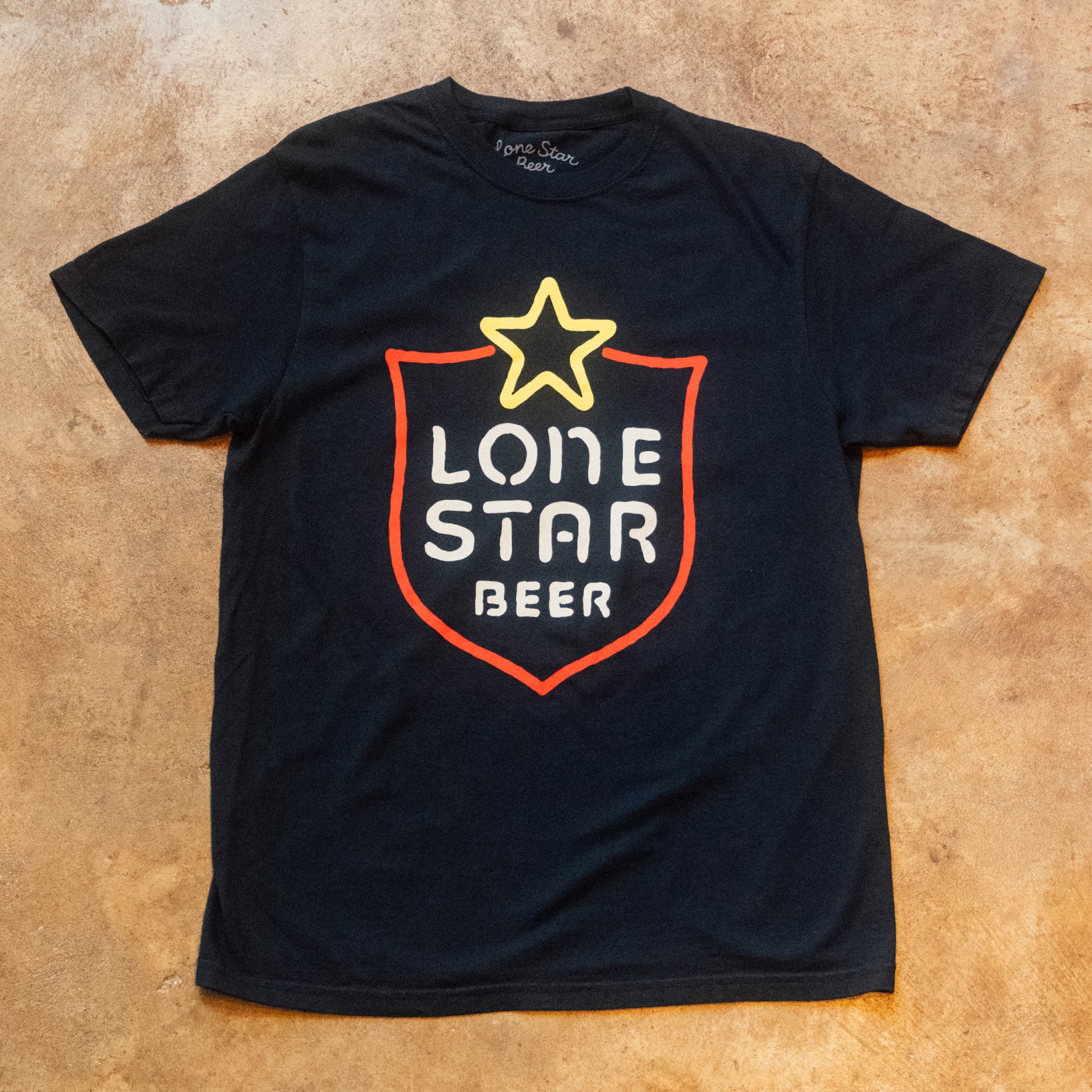 Neon Shield Vintage Wash Tee - Black