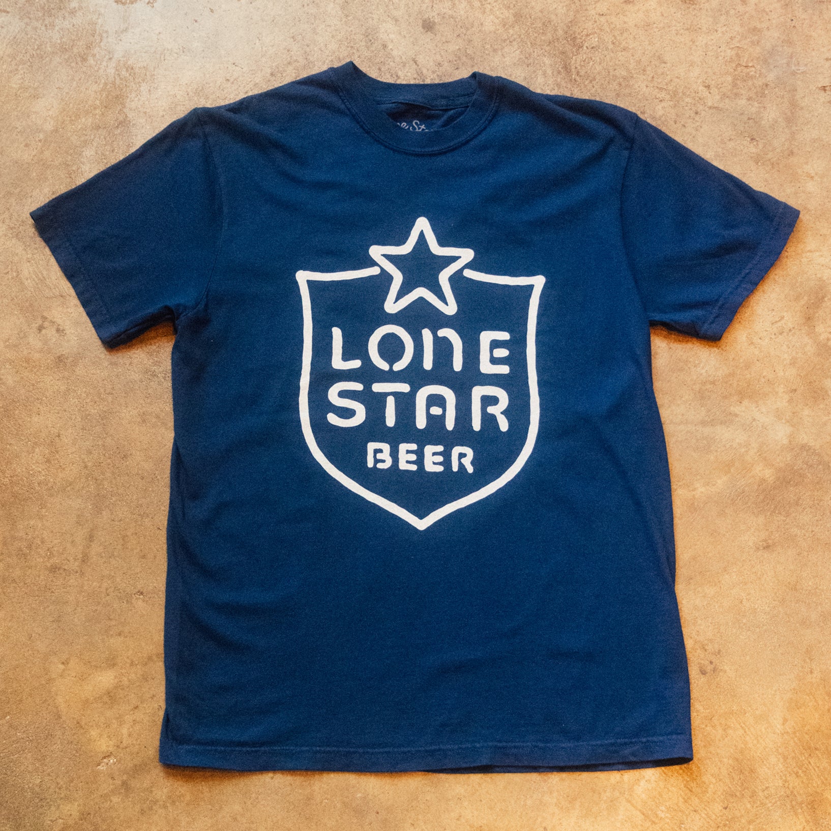 Neon Shield Vintage Wash Tee - Navy