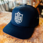 Neon Shield Puff Trucker Cap