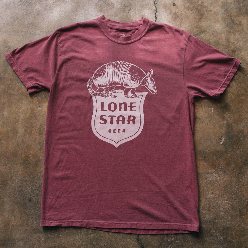 Vintage Wash Armadillo Shield Tee Lone Star Beer Store