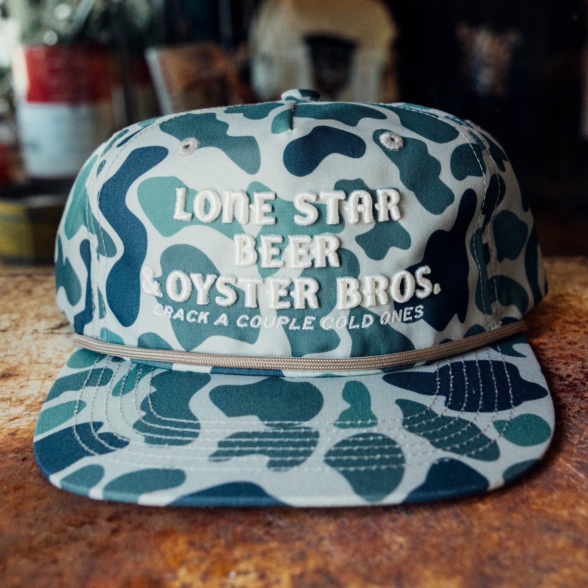 Oyster Bros x Lone Star Beer Camo Rope Cap