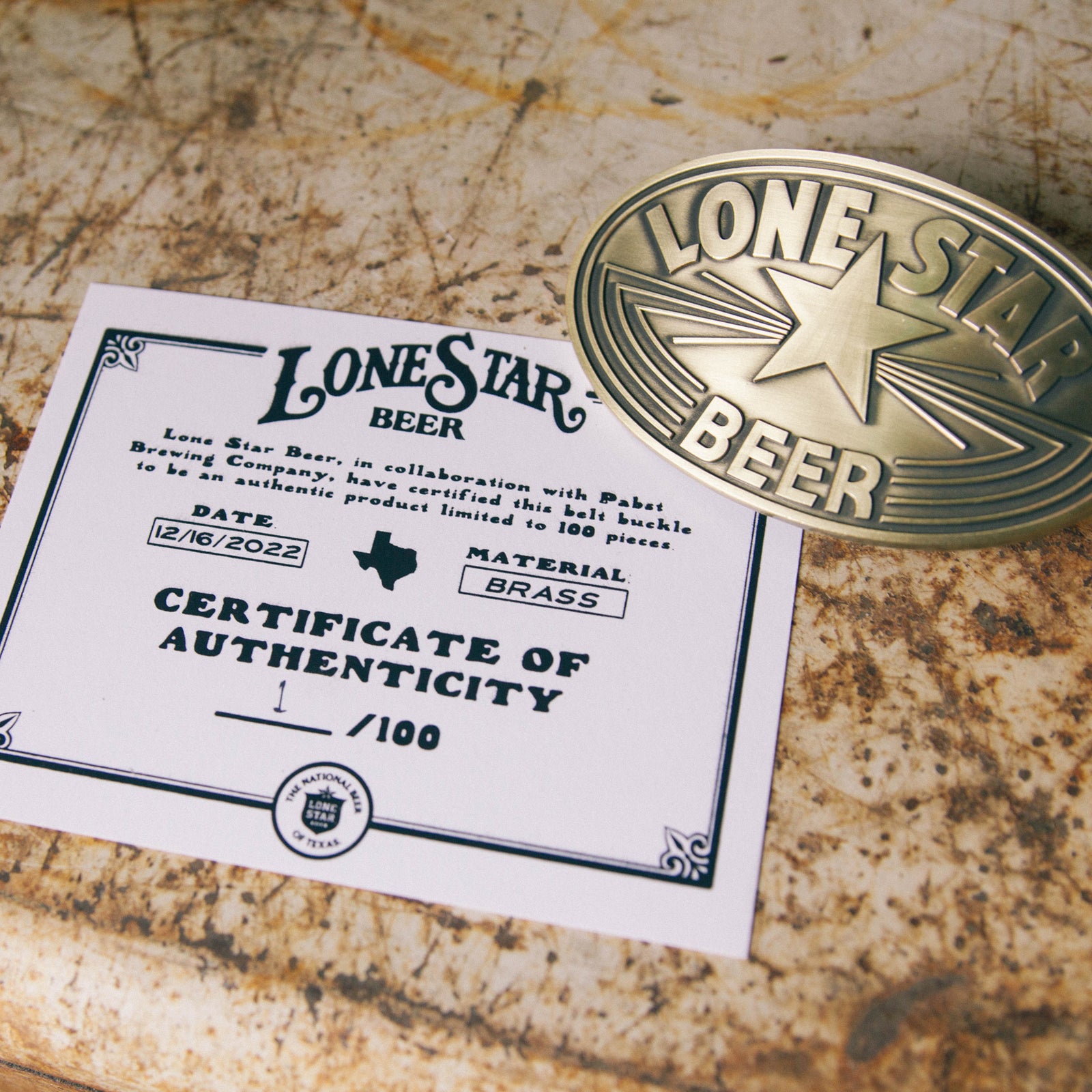 OG Lone Star Brass Belt Buckle Lone Star Beer Store